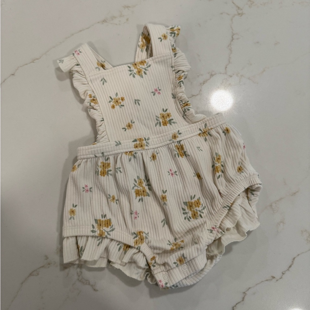 Gerber Cream Baby Outfit with Floral Accents